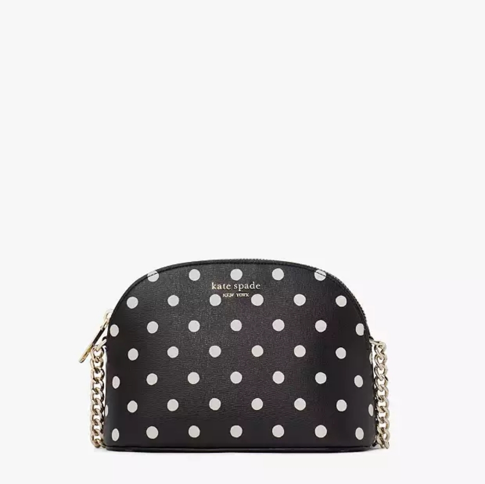 Kate Spade New York Spencer Small Cabana Dot Dome Crossbody Bag - Black polka